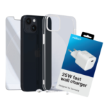 Bundle Vetro + Cover + Adattatore 25w Celly